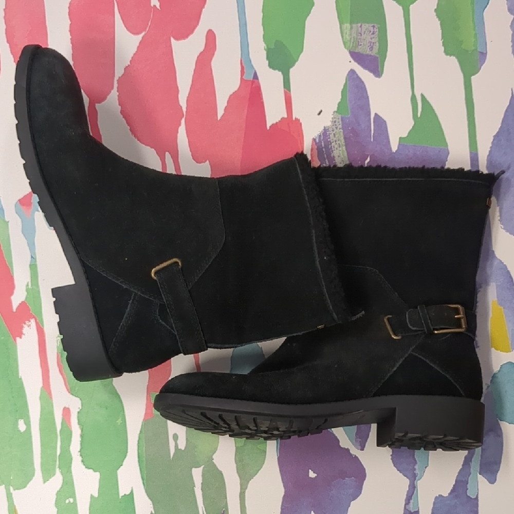 Cole Haan Black Suede Boots - Picture 1 of 4